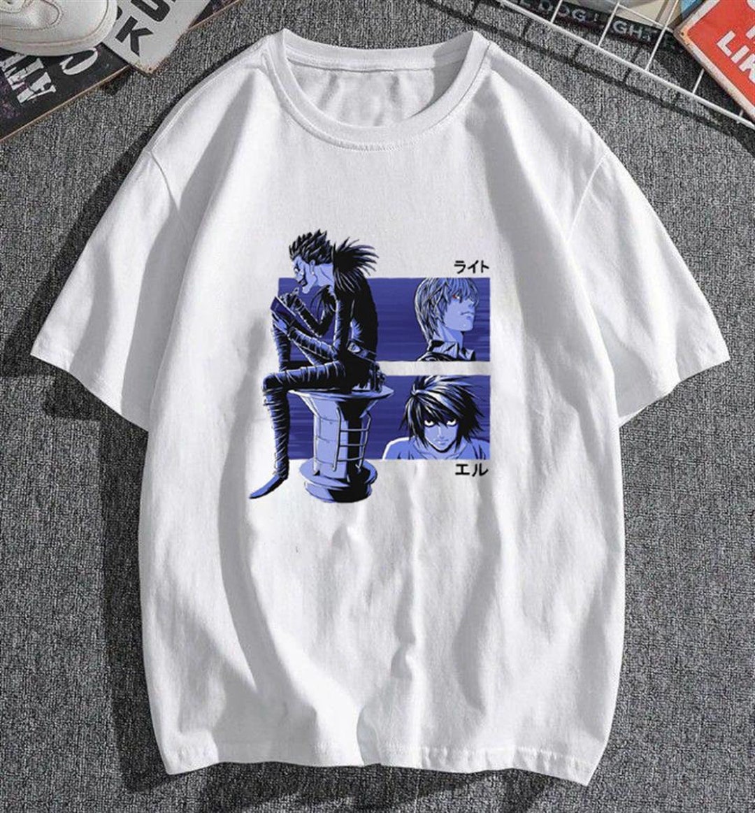 Retro Japanese Anime Tee, White Cotton Manga Shirt - Harajuku Clothing with Retro Anime Design, Gift for Men and Women