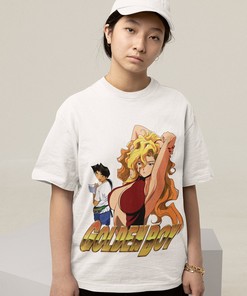 Retro Madame President Waifu Manga Tee - Vintage Heavyweight Unisex Anime Shirt, Golden Boy Tee