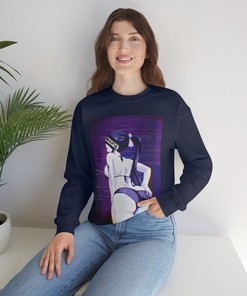 Retro TV Waifu Unisex Crewneck - Sweatshirt for Manga Fans - Waifu Material