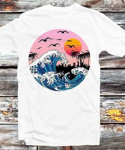 Retro Wave Off Kanagawa Ramen Food Vintage Tee