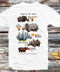 Rhinos of the World T-Shirt - Vintage Retro Gift for Animal Lovers
