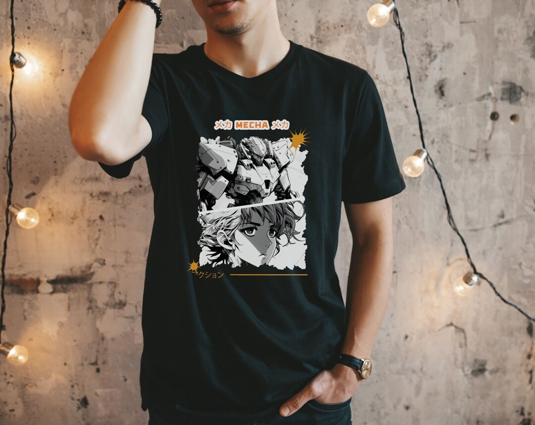 Robot Anime Tee for Gamers: Manga Style Apparel & Unique Gift for Anime Lovers