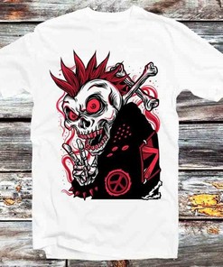 Rocking Skeleton Band Unisex Anime T-Shirt - Halloween and Music Lovers Gift