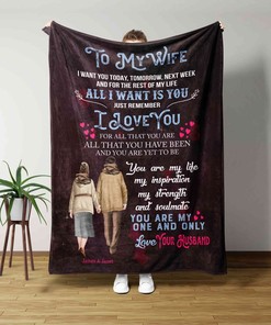 Romantic Custom Old Couple Quilt Blanket, Great Gift for Valentine's Day and Wedding Anniversary