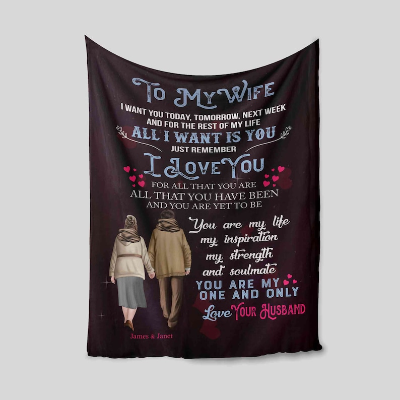 Romantic Custom Old Couple Quilt Blanket, Great Gift for Valentine's Day and Wedding Anniversary - Image 2