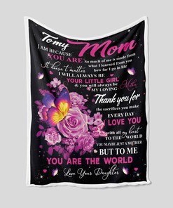 Roses and Butterfly Personalized Quilt Blanket for Mom - Great Gifts for Family and Home Decoration