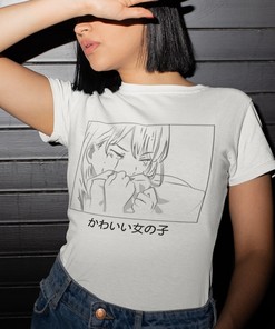 Sad Girls Japanese Retro Tee - Vaporwave Anime Aesthetic T-shirt for Gift with Unisex Style