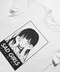 Sad Girls Japanese Vaporwave Tee - Kawaii Pastel Grunge Anime Shirt for Aesthetic Fans