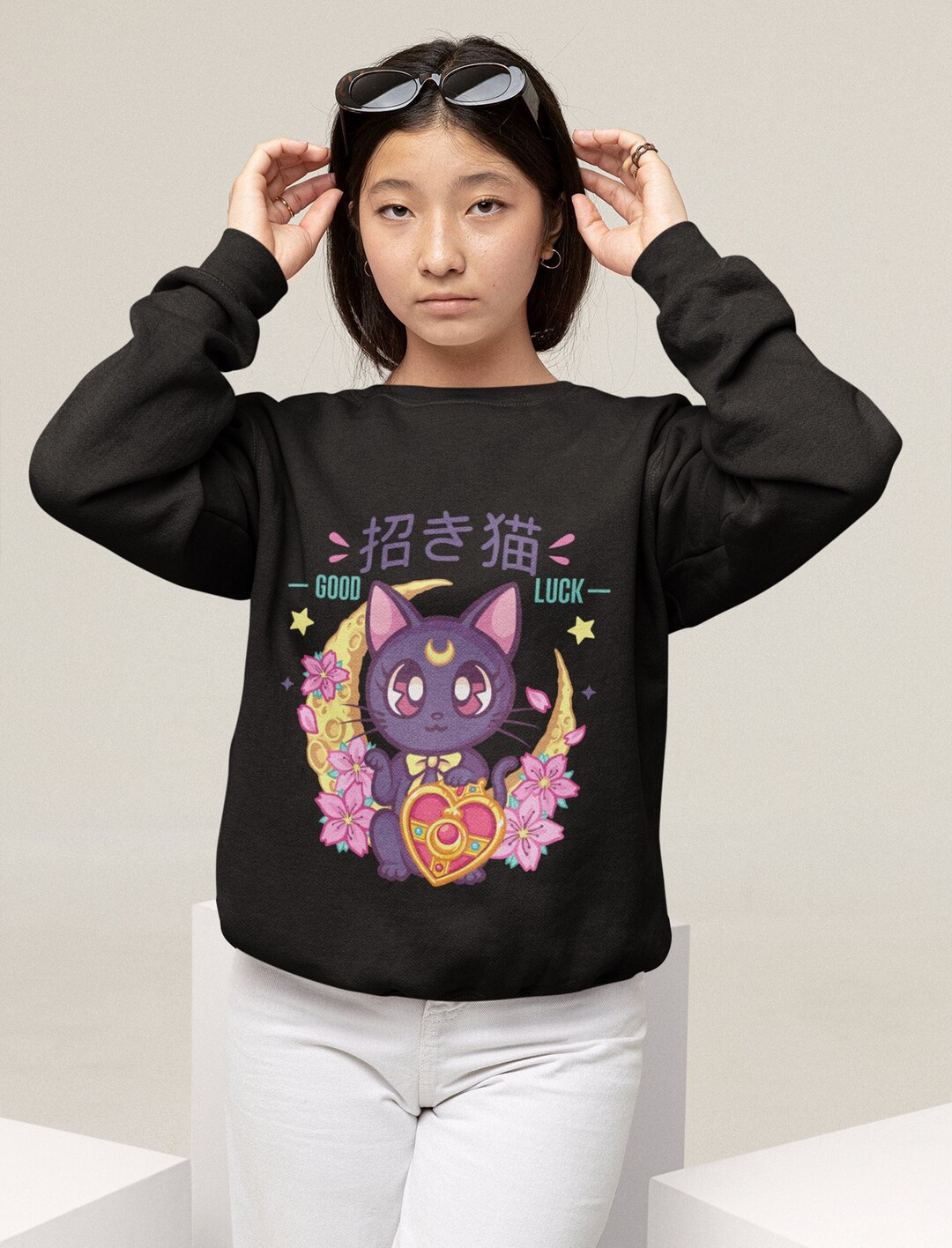 Sailor Moon 90s Aesthetic Crewneck Sweatshirt - Anime Apparel for Fans of the Magical Girl Classic