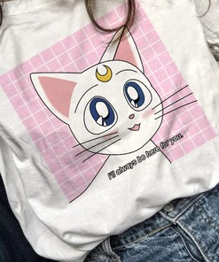 Sailor Moon Artemis Vaporwave Anime Tee for Fans