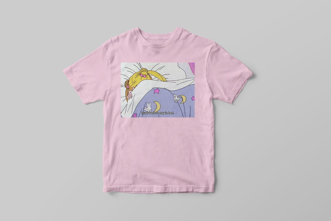 Sailor Moon Bedtime Tee, Kawaii Aesthetic Shirt, Harajuku Clothing Gift for Fans