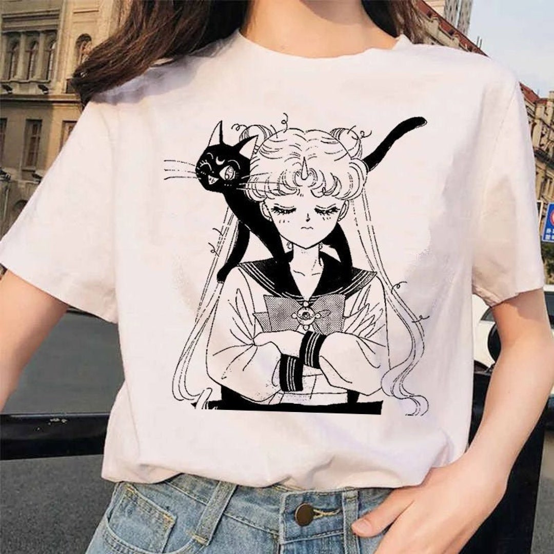 Sailor Moon & Luna Aesthetic Tee - Kawaii Shirt