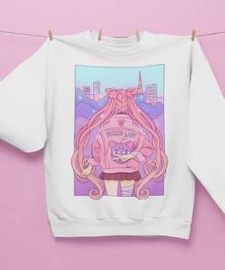 Sailor Moon Wicked Lady Kawaii Hoodie, Retro Anime Sweatshirt for Fans, Harajuku Clothing Anime Fashion