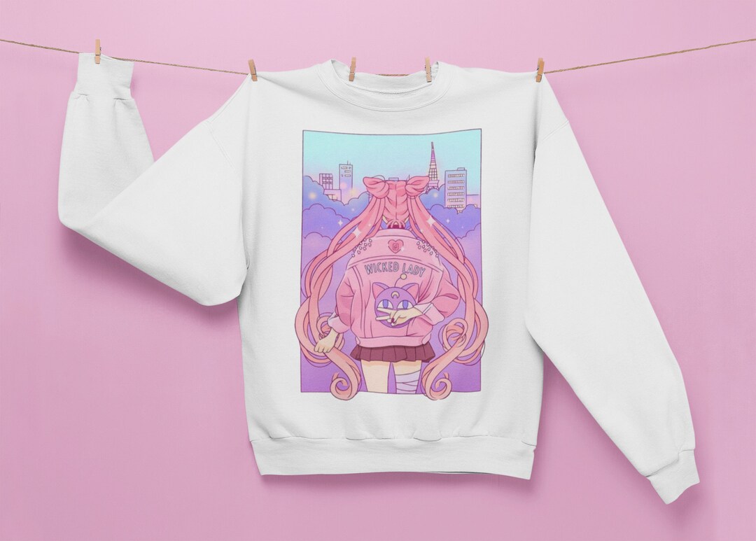 Sailor Moon Wicked Lady Kawaii Hoodie, Retro Anime Sweatshirt for Fans, Harajuku Clothing Anime Fashion