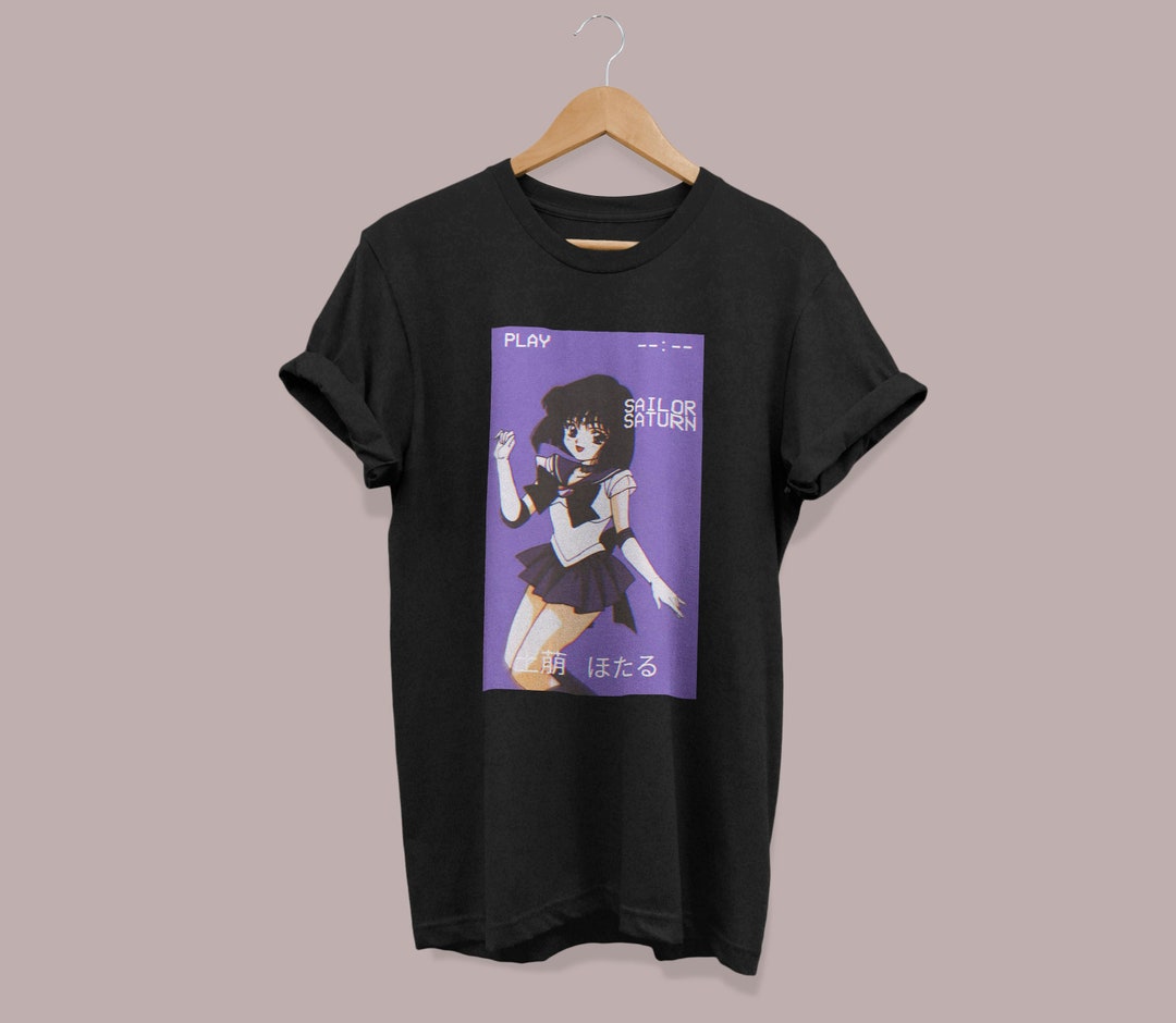 Sailor Saturn Retro Tee - Purple Tee 90s Aesthetic Anime