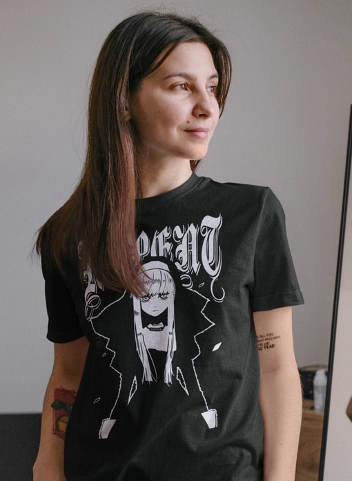 Saintess of Broken Dreams Anime T-Shirt - Kawaii Grunge Aesthetic Apparel with Goth, E-Girl, and E-Boy Design