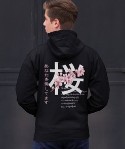 Sakura Blossom Zip-Up Hoodie - Cherry Blossom Aesthetic Anime Design - Kawaii Unisex Apparel