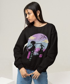 Samurai Champloo Sweatshirt with Sword and Graveyard Design - Unisex Anime Fans Shirt