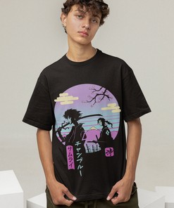 Samurai Champloo Sword Anime T-Shirt - Unisex Jin Fuu Mugen Kasumi Shirt for Fans of Anime with Unique Graphic Tee