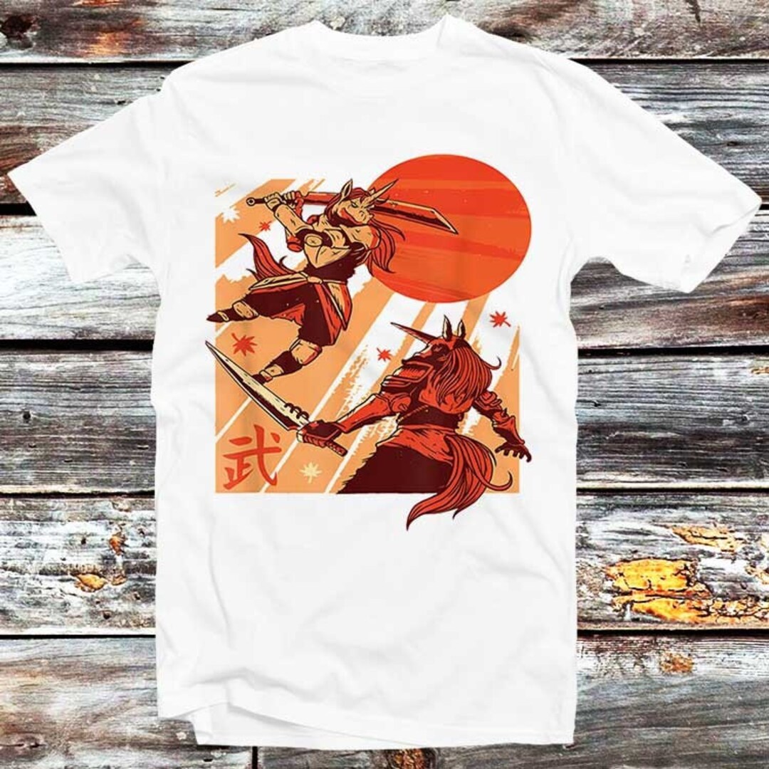 Samurai Unicorn Ninja Fighter Tee - Cool Vintage Style Gift for Anime Lovers