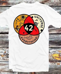 Science 42 The Answer To Life Universe T-Shirt, Vintage Style Fan Gift - Unisex Cartoon Anime Top