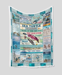 Sea Turtle Quilt Blanket - Ocean Family Throw or Christmas Gift
