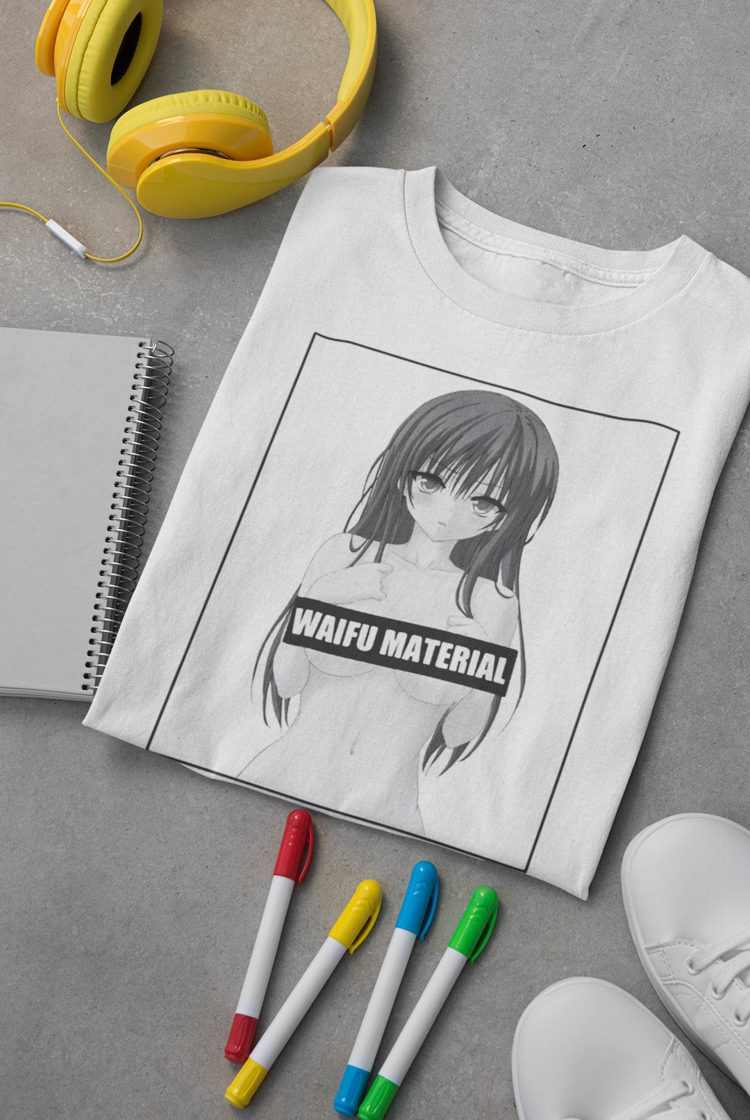 Shy Waifu Vintage Anime Tee - Unisex T-Shirt for Fans of Anime