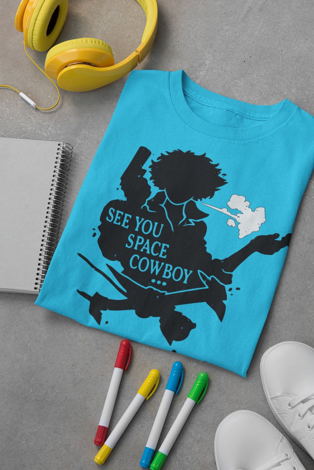 Silhouette Unisex Manga Tee - See You in Space Cowboy T-Shirt for Fans of Vintage Anime - Gifts for Fans
