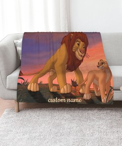 Simba's Pride Quilt Blanket Set with Custom Name - Great Gifts for Family & Home Decoration