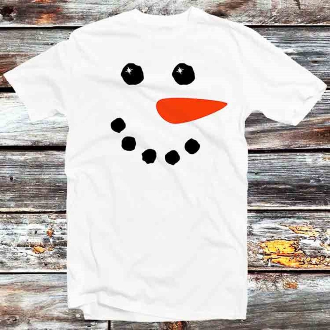 Snowman Face Christmas Xmas T-Shirt - Vintage Retro Gift for the Holidays