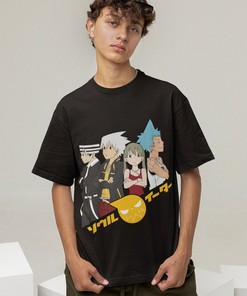 Soul Eater Maka Albarn Black Star Anime Tshirt for Fans of Retro Aesthetic - Perfect Gift for Manga Lovers