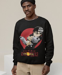 Soul Eater Maka Albarn Black Star Sweatshirt - Unisex Vaporwave Aesthetic Anime Hoodie for Fans with Unique Graphic Te
