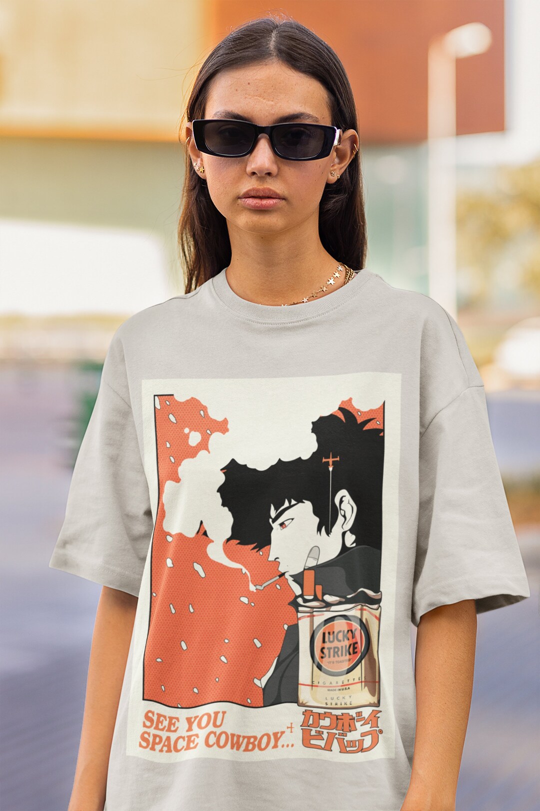 Spike Silhouette Shirt: Unisex Anime Tee with Bebop Aesthetic - Gift for Anime Lovers