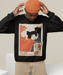 Spike Silhouette Vintage Crewneck Sweatshirt for Anime Lovers - Bebop Shirt for Manga Fans