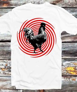 Spiral Rooster Vintage Retro Tee - Cool Gift Idea for Chicken & Anime Lovers