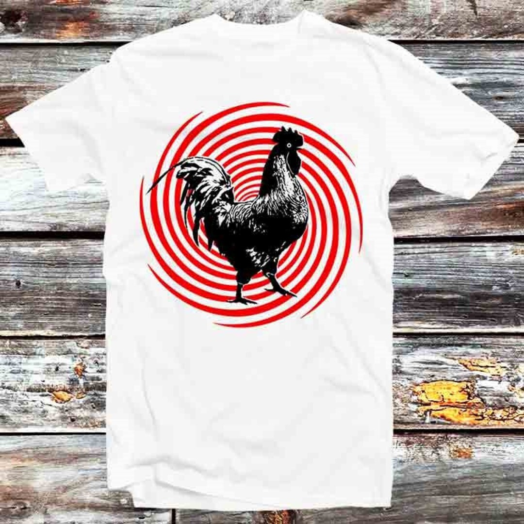 Spiral Rooster Vintage Retro Tee - Cool Gift Idea for Chicken & Anime Lovers