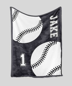 Sport Blanket - Personalized Name Baseball Quilt Bedding Set