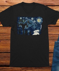 Starry Night Samurai Men's Anime and Gaming Tee - Funny Gift for Fans & Lovers