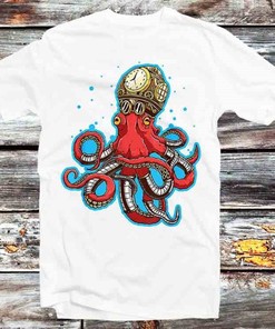 Steam Powered Kraken Steampunk Octopus T-Shirt - Anime Gift for Ocean Lovers