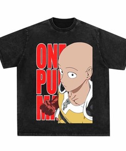 Streetwear Anime Punch Distressed Tee - Cool T-Shirt for Anime Lovers