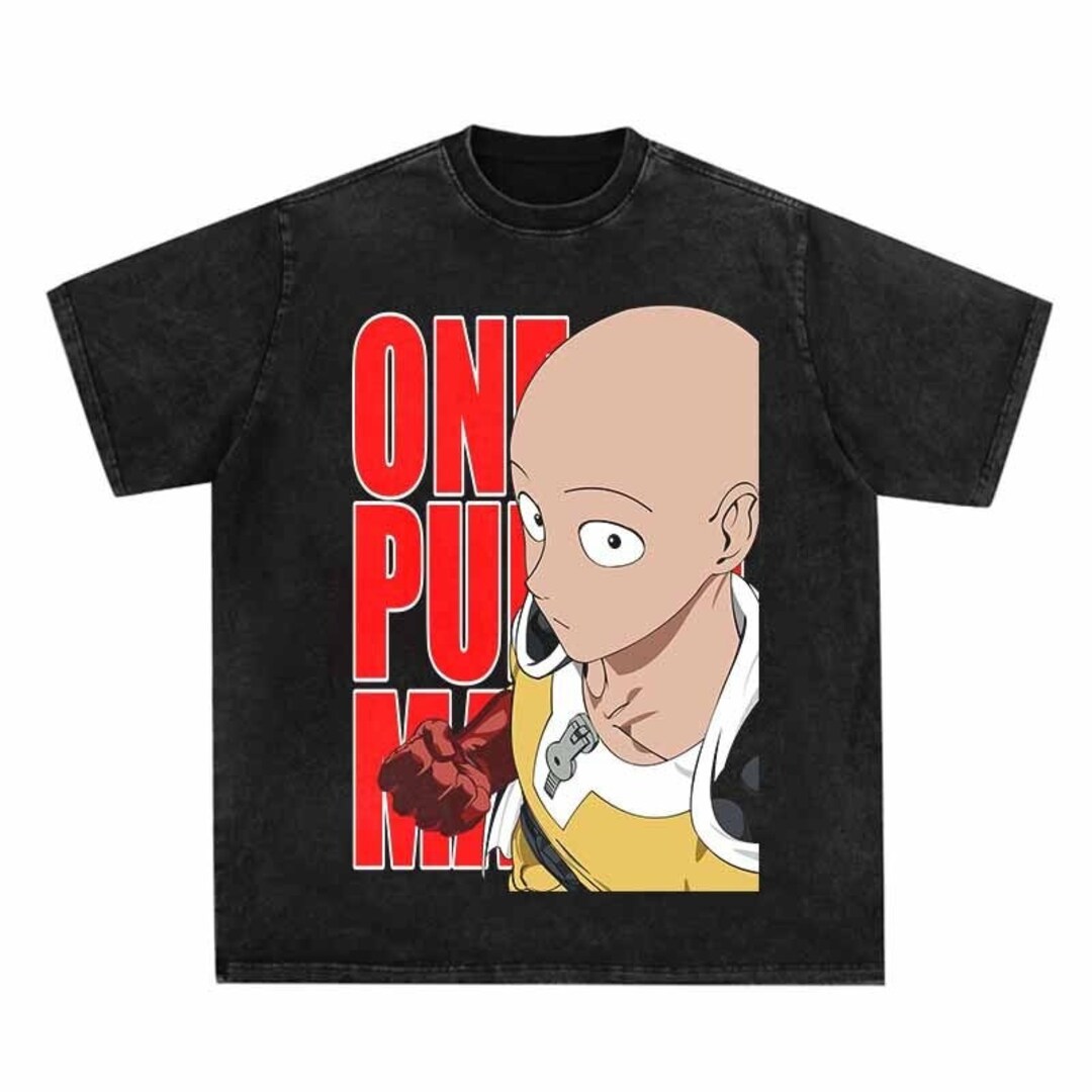 Streetwear Anime Punch Distressed Tee - Cool T-Shirt for Anime Lovers