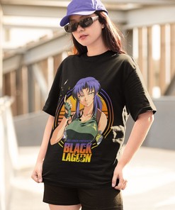 Stylish Anime Graphic Tee - Revy Black Lagoon Tee for Manga Lovers