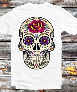 Sugar Skull Mandala Art Tee - Unique Gift for Art Fans and Anime Enthusiasts