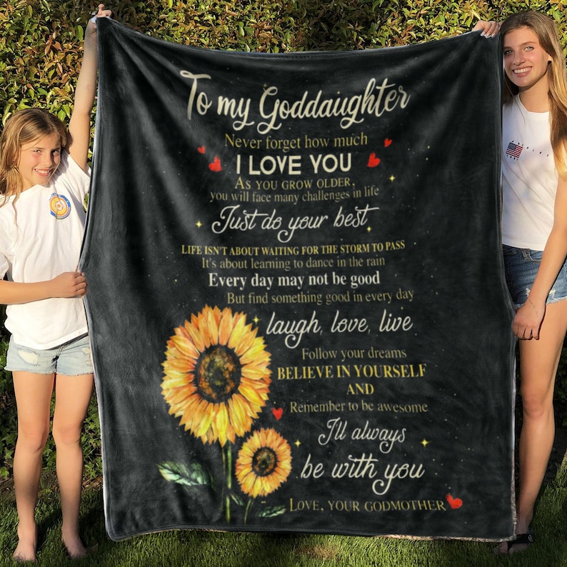 Sunflower Quilt Blanket Bedding Set for Goddaughter - Perfect for Home Decoration - Image 2