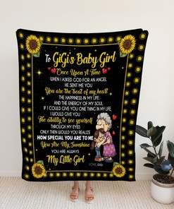 Sunflower Quilt Blanket Bedding Set with Name for Granddaughter - Perfect for Bedroom Decor
