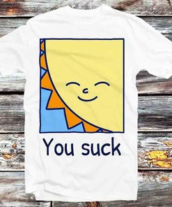 Sunset You Suck T-Shirt, Vintage Style Fan Gift - Unisex Cartoon Anime Top