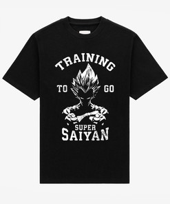 Super Saiyan Anime Workout Shirt - Black and Gold Vintage Graphic T-Shirt
