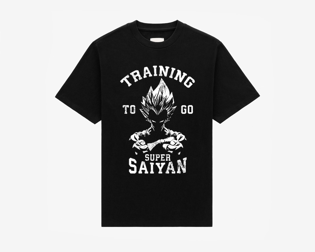Super Saiyan Anime Workout Shirt - Black and Gold Vintage Graphic T-Shirt