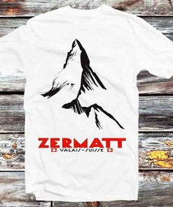 Swiss Alps Zermatt Valais Poster Anime Tee - Vintage Retro Cool Gift