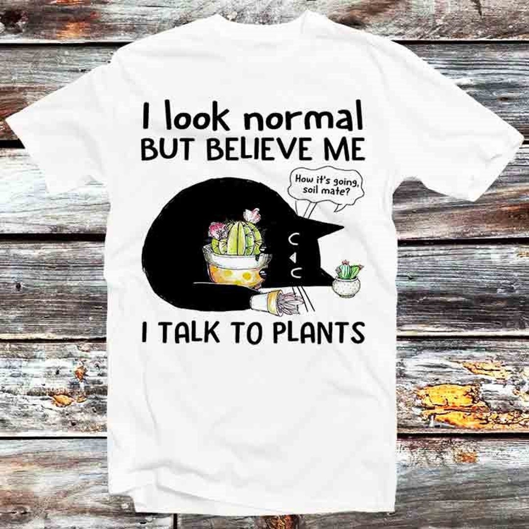 Talking Black Cat Plant Whisperer Tee - Great Gift For Cat Lovers and Anime Fans